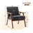 Accent Chair with Microfiber Upholstery and Solid Wood Frame, Classic Living Room Furniture for Extra Seating PU/PVC