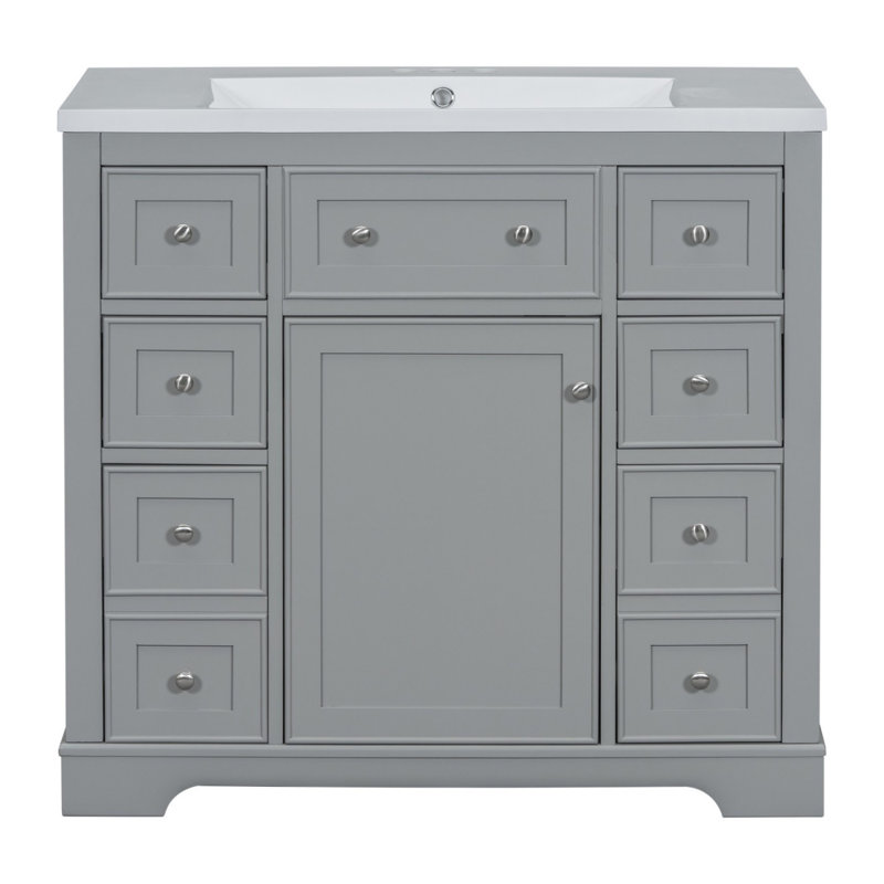 Meuble-lavabo 36 po avec lavabo, Gris