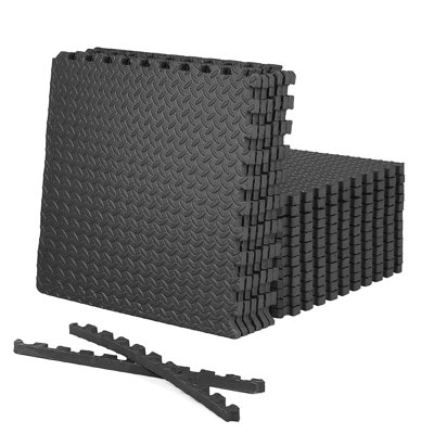 Tapis d'exercice CAP à emboîtement en mousse, losange 72 pi2, TATAMI, carreaux en T de 1 po d'épaisseur