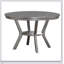 Ensemble de table de salle à manger formelle traditionnelle avec table ronde, teinte argentée, tablette intégrée et 4 chaises à dossier capitonné pour une salle à manger élégante