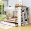 Wooden Bunk Bed With Two Storage Drawers And Multi-Layer Shelves-1859795787-1859795785