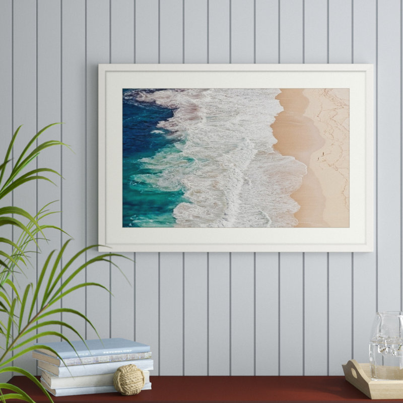 «Where the Ocean Ends», reproduction de photo, H 20 po x l 27 po x p 1 po, Cadre blanc