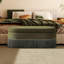 Banc de rangement rembourré en lin 39 po, repose-pieds ovale moderne pour la chambre à coucher ou le salon