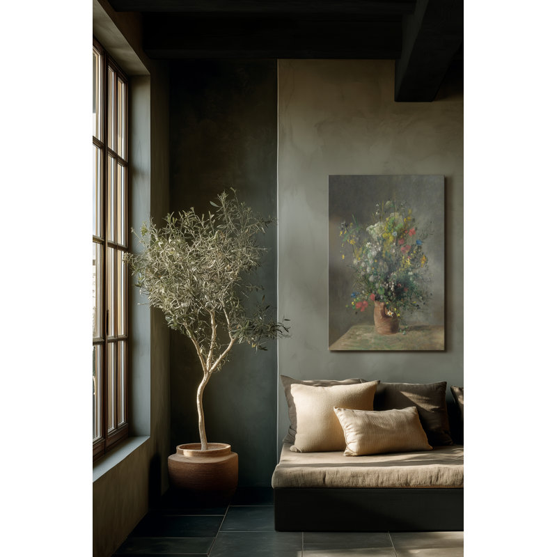 "Fleurs dans un vase", reproduction sur toile tendue, H 24 po x l 16 po