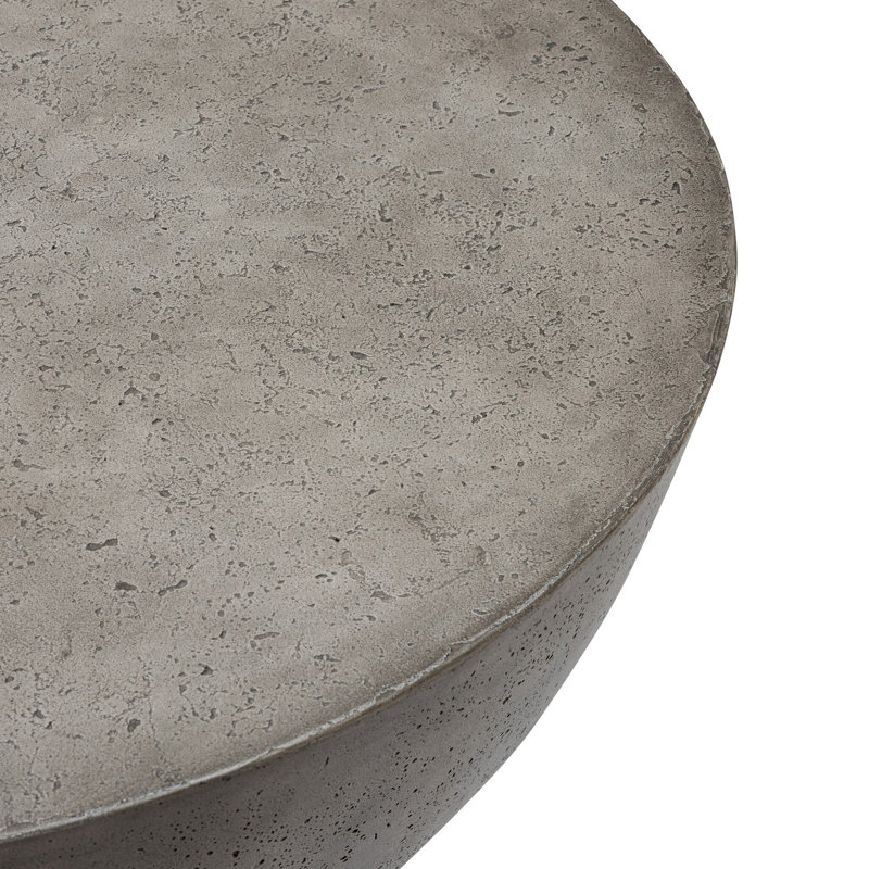 BOULA Outdoor Round Coffee Table, Aged Smoke Concrete