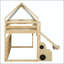 Lit mezzanine simple en bois avec structure de maison, tente, glissade et rangement-1503238069