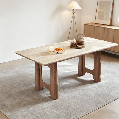 Mid-Century Modern Solid Wood Dining Table