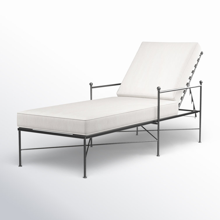 Lucier 23'' Outdoor Wrought Iron Chaise Lounge