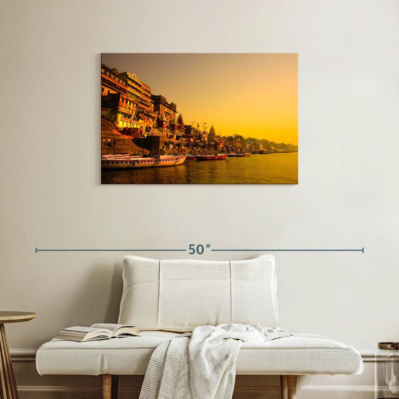 Nicci River Ganges At Sunset, 24" H x 36" W