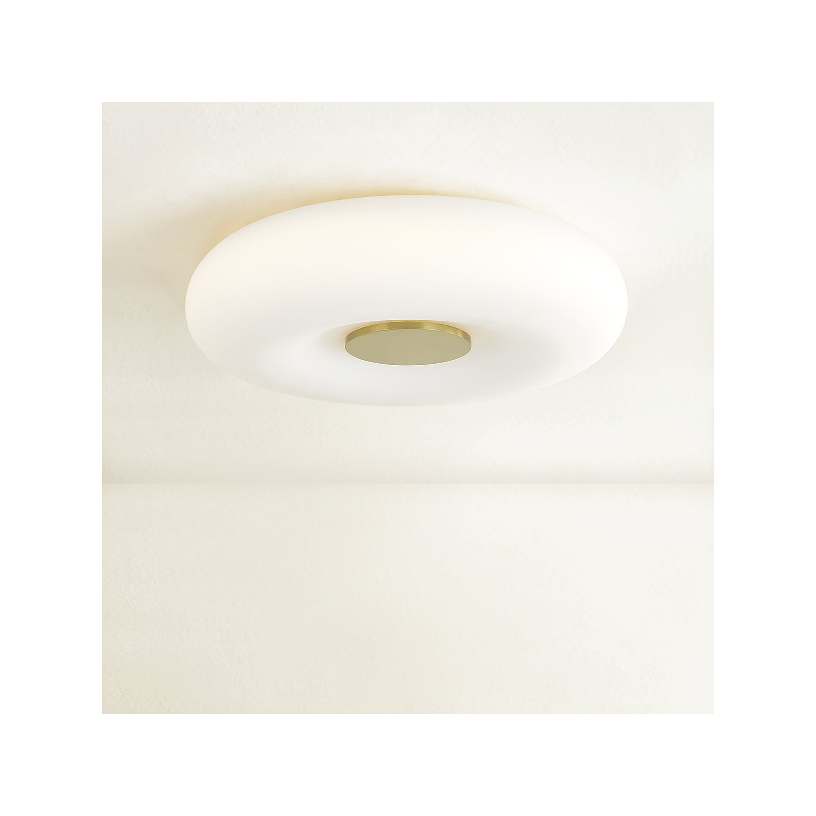Imani 1 Light Flush Mount, Aged Brass