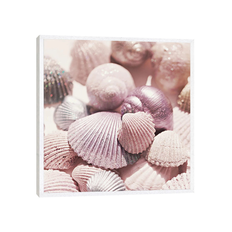 Shells And Glitter by Monika Strigel - Print on Canvas, White Framed, 45.72cm H x 45.72cm W x 3.81cm D