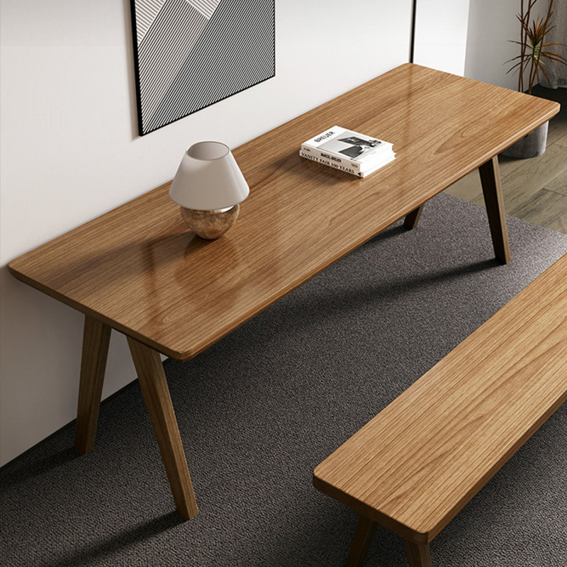 Bureau d'écriture rectangulaire en bois massif noyer, H 29,53 po x l 70,87 po x P 31,5 po