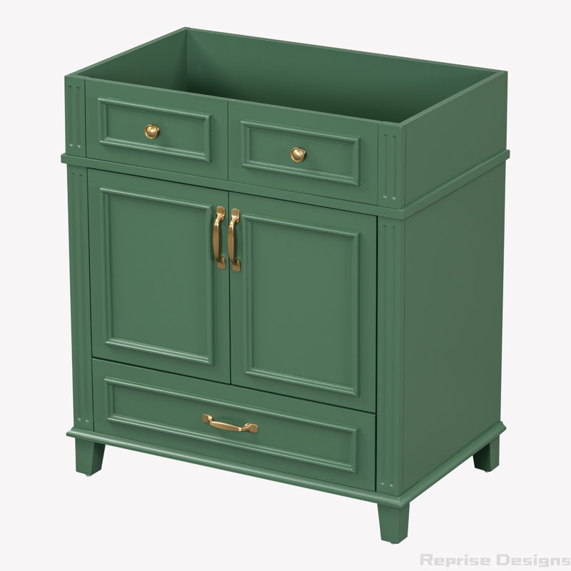 Base de meuble-lavabo simple 29,37 po seulement, Vert, Or