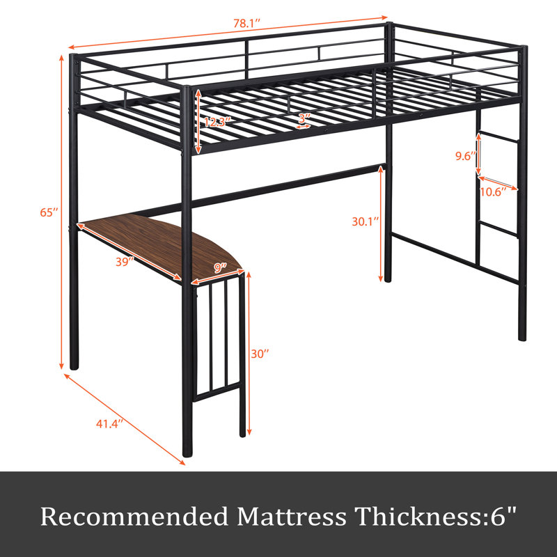 Deva Kids Twin Loft Bed, Black