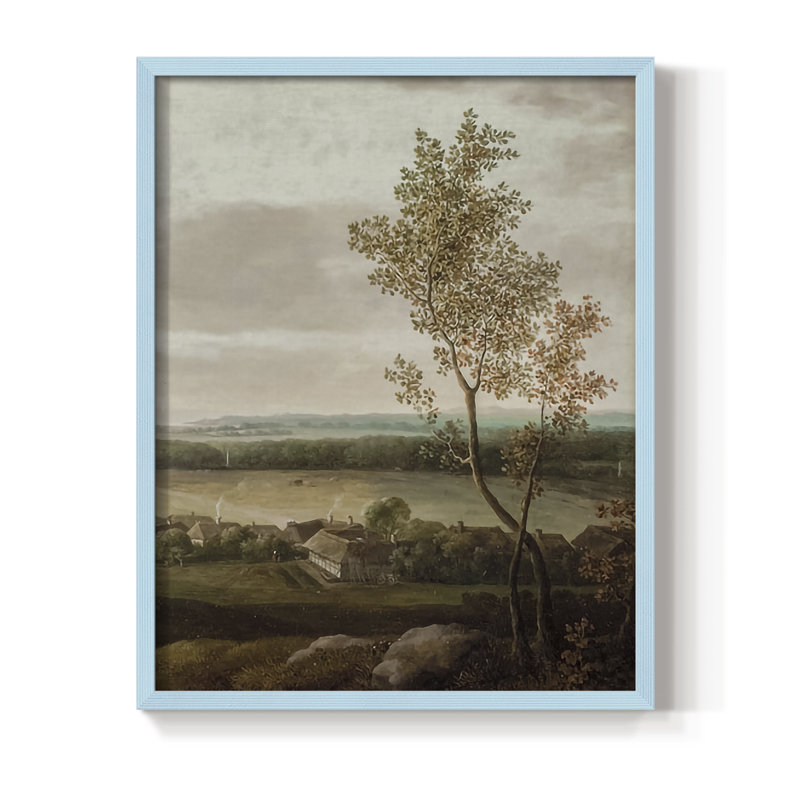 "Vintage Landscape CCLII", H 11 po x l 9 po, Bleu