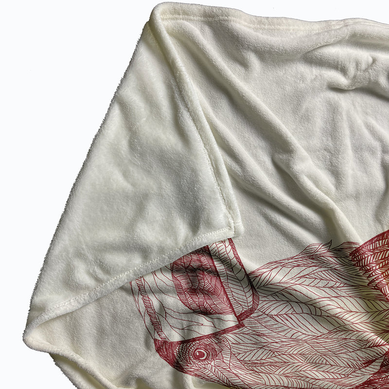 Veasna Plain Weave / Muslin Throw Blanket, Red/Ivory