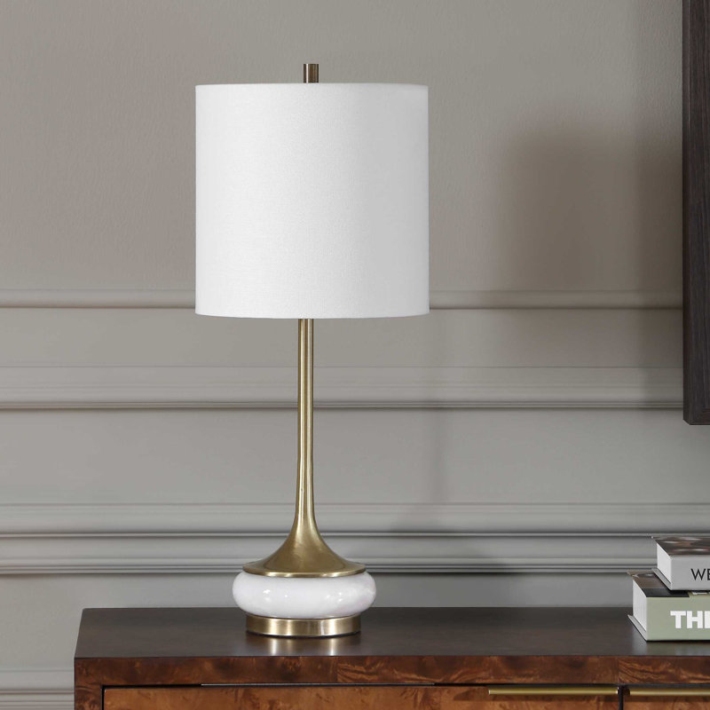 Molena Brass & Pearly Stone Table Lamp