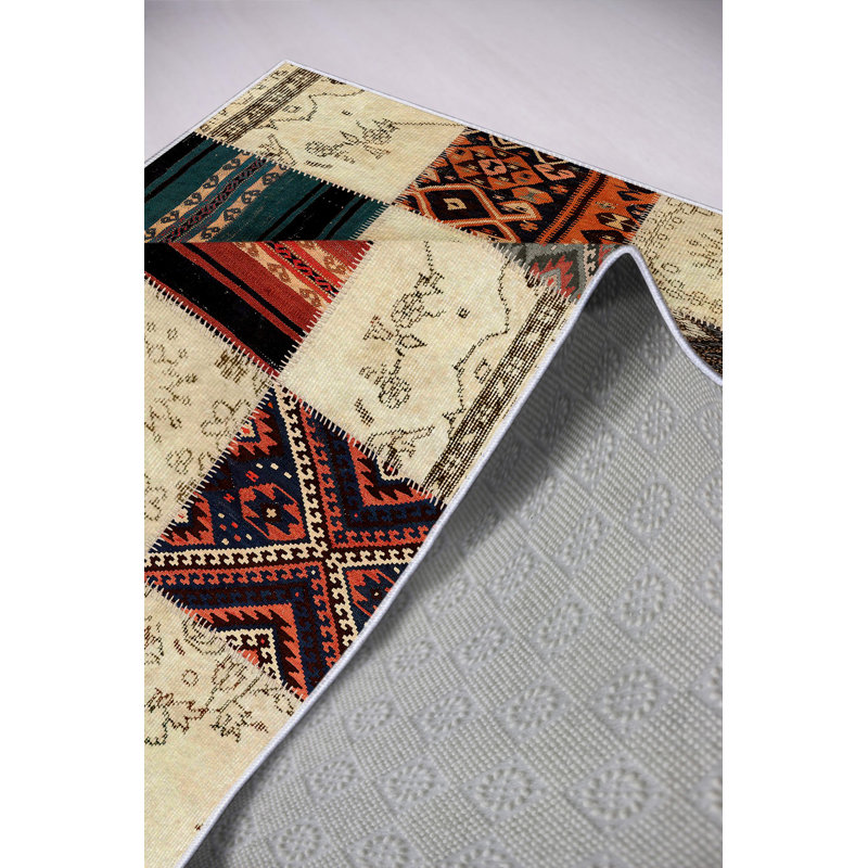 Eco-Friendly Area Rug (2 ft x 3.3 ft), 100% Polyester, 650 g/m² | Antibacterial & Non-Slip PVC Dot Underside, Pile Height: 0.2 inches | Machine Washable, Digital Print Design, Perfect for Living Room & Bedroom Decor