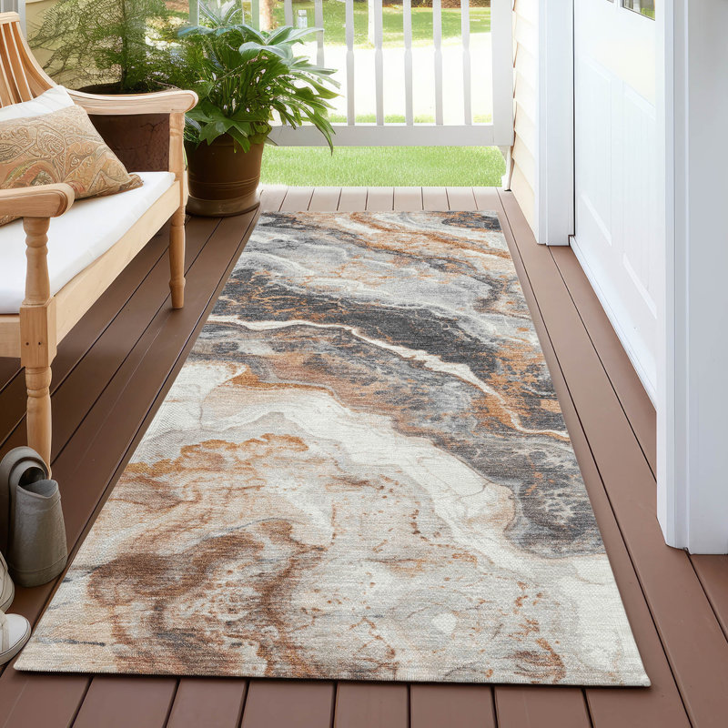 Machine Washable Indoor/Outdoor Cinead ACN1709 Silver Rug, Rectangle 10' x 14'