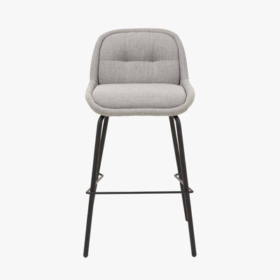 Alba Upholstered and Black Metal Bar Stool