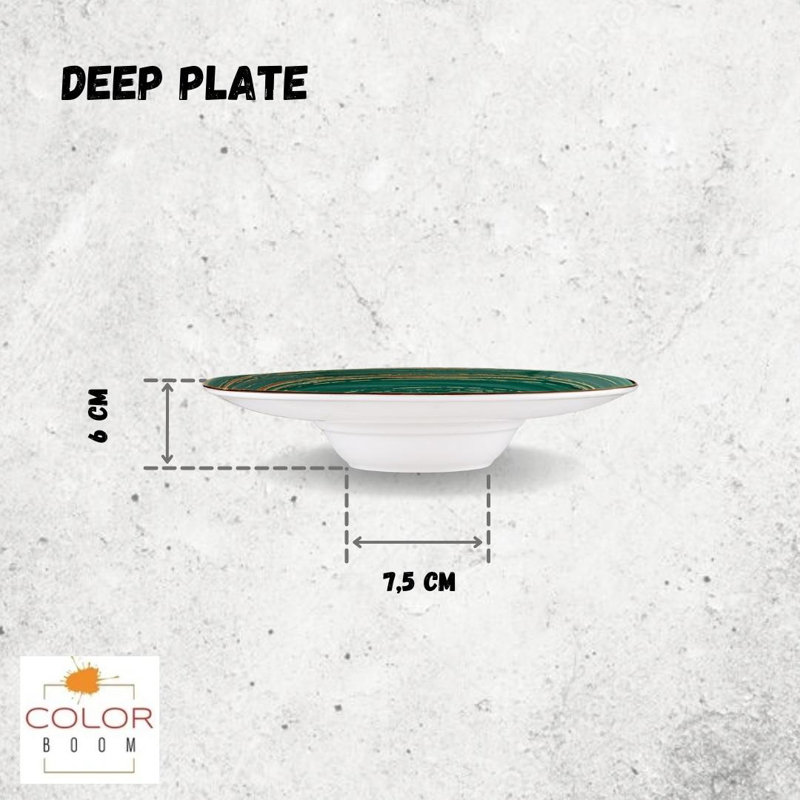 Wilmax Colourboom 24cm Round Deep Plate 24cm, Green