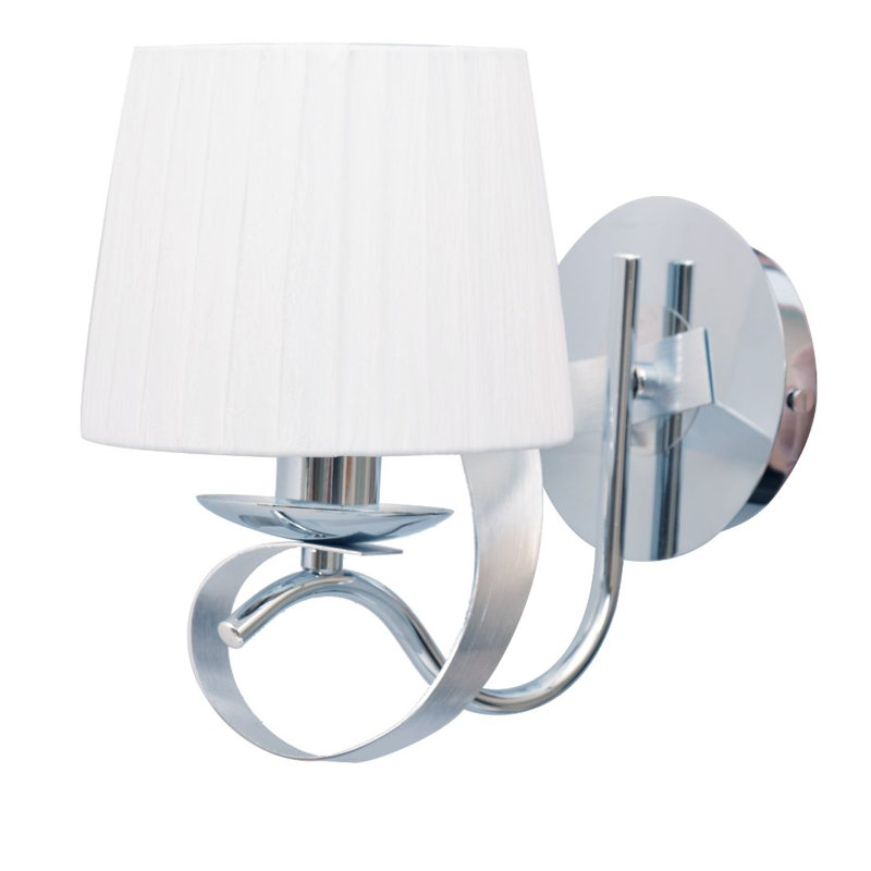 Pascal Armed Sconce, Chrome, White