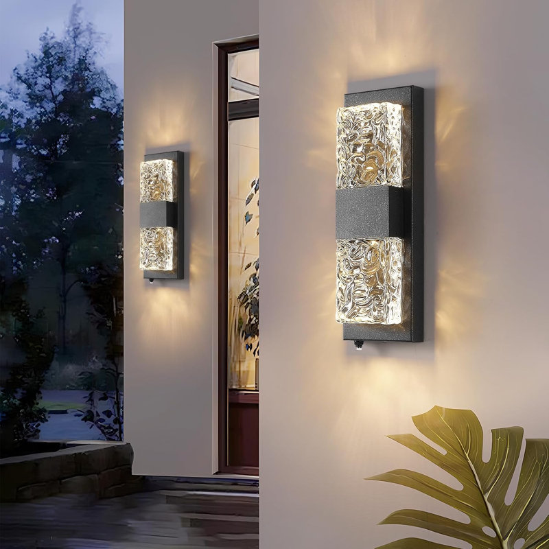 Crystal Modern Exterior Wall Light