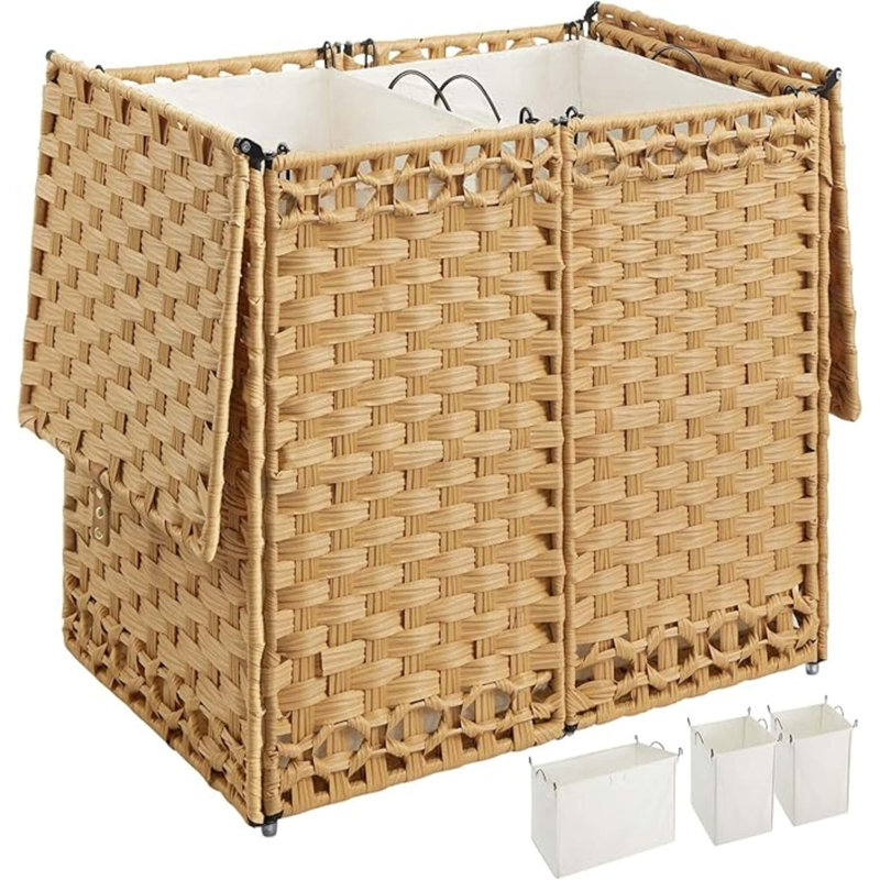 Panier à linge tissé 65l avec couvercle
