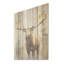 Portrait d'orignal beige et doré I - Art sur bois de pin naturel-604128960