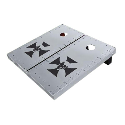 2' X 3' Rivet Iron Cross With Skull Cornhole Boards