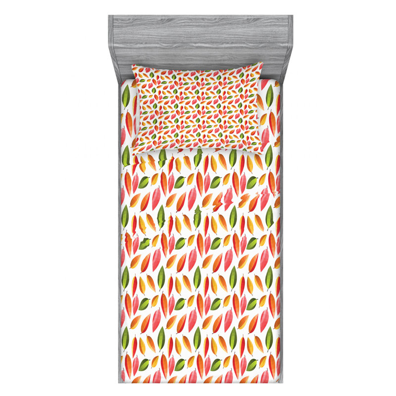 Microfiber Patterned Fitted Sheet, Twin Fitted Sheet with 1 Pillowcase