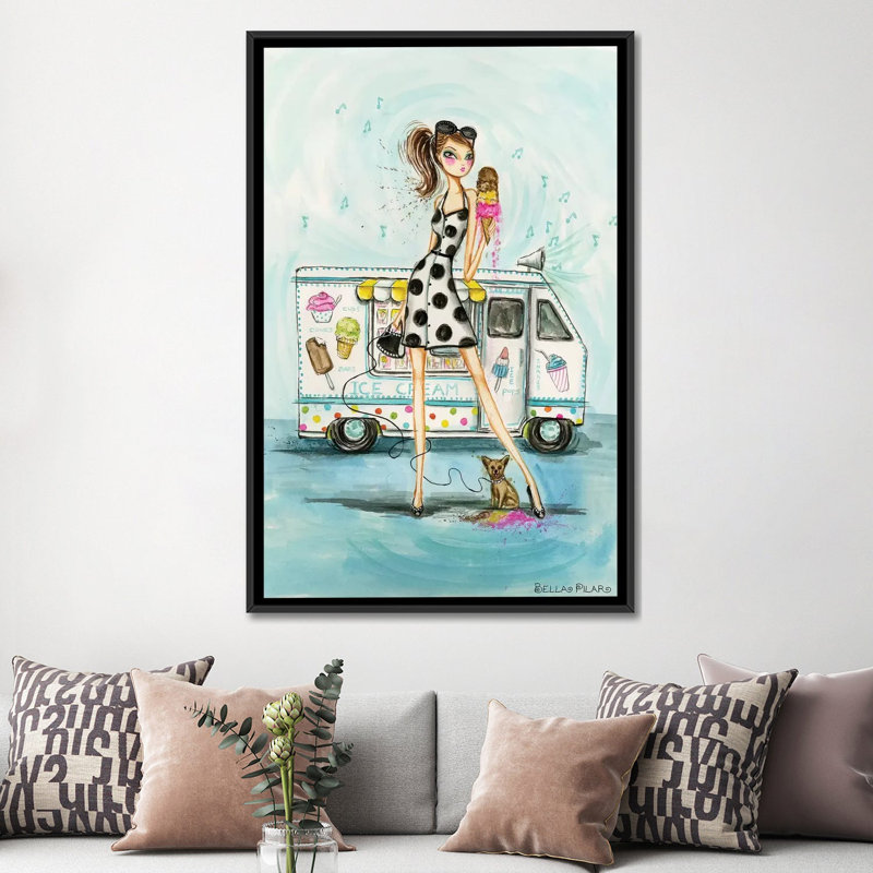 «Bella» Bella Pilar, reproduction sur toile tendue, H 60 po x l 40po x P 1,5 po, Toile avec cadre noir, Pas de tapis