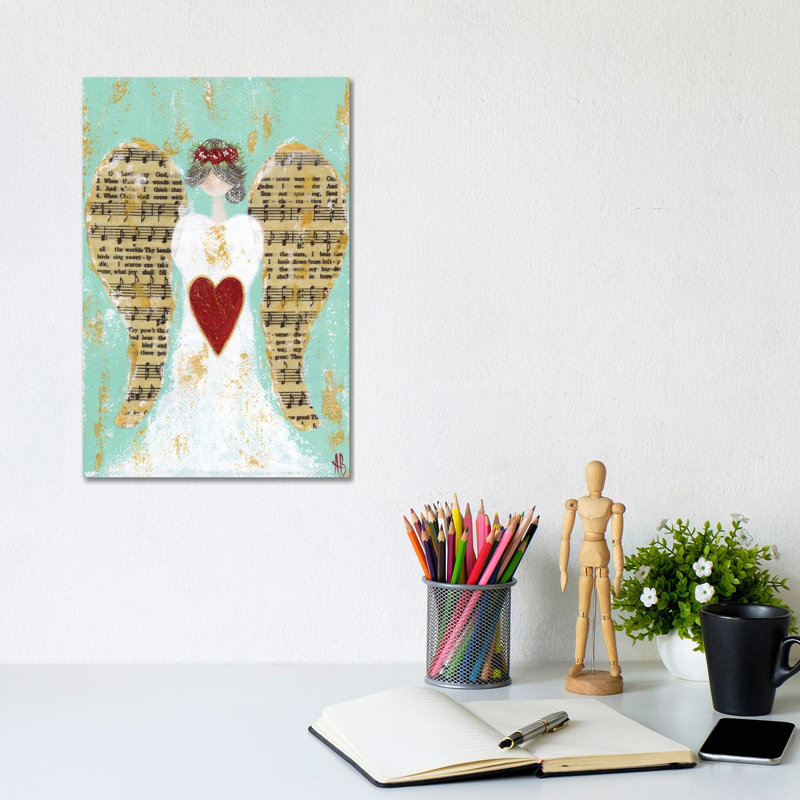 Red Rose Angel by Ashley Bradley - Wrapped Canvas Painting