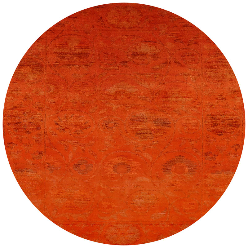 Tapis de style oriental rouge, Rond 3 pi