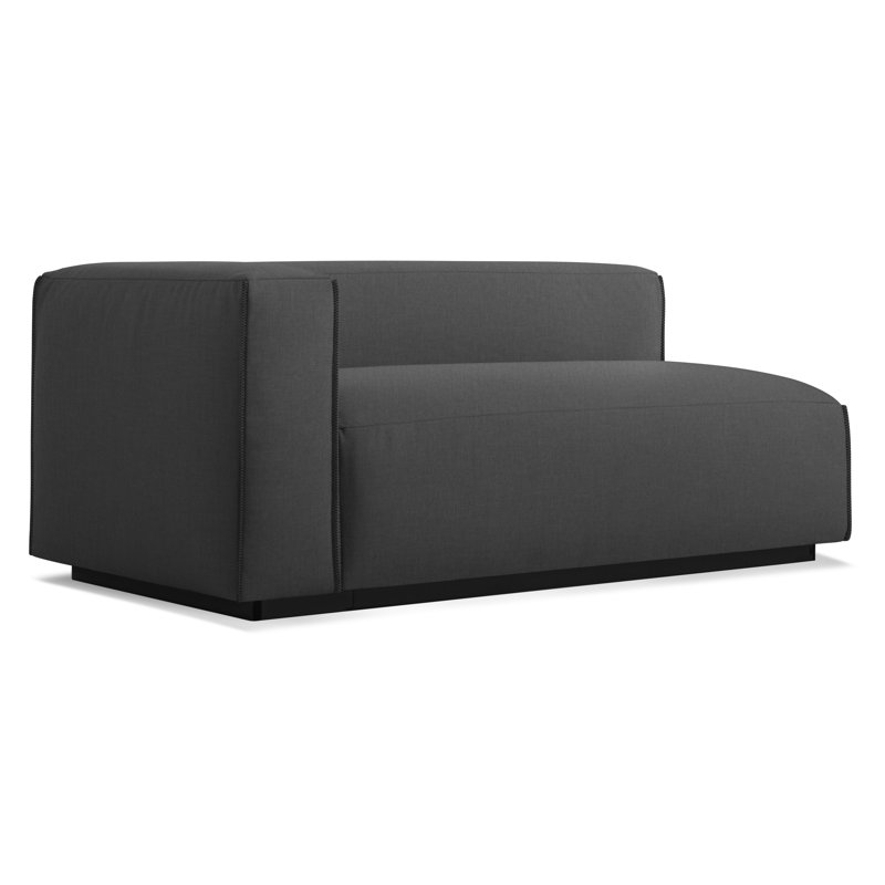 Cleon Chaise Lounge, Tait Charcoal, Left Hand Facing