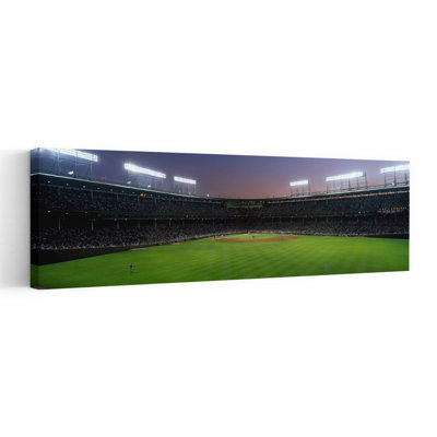 Spectators Watching A Baseball Match In A Stadium, Wrigley Field, Chicago, Cook County, Illinois, Usa Contemporary Architecture Wall Art