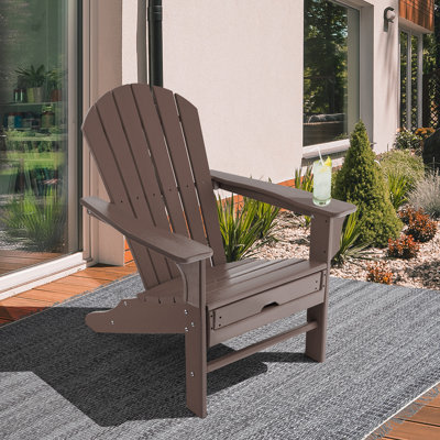 Calaway Outdoor Adirondack Chair With Ottoman