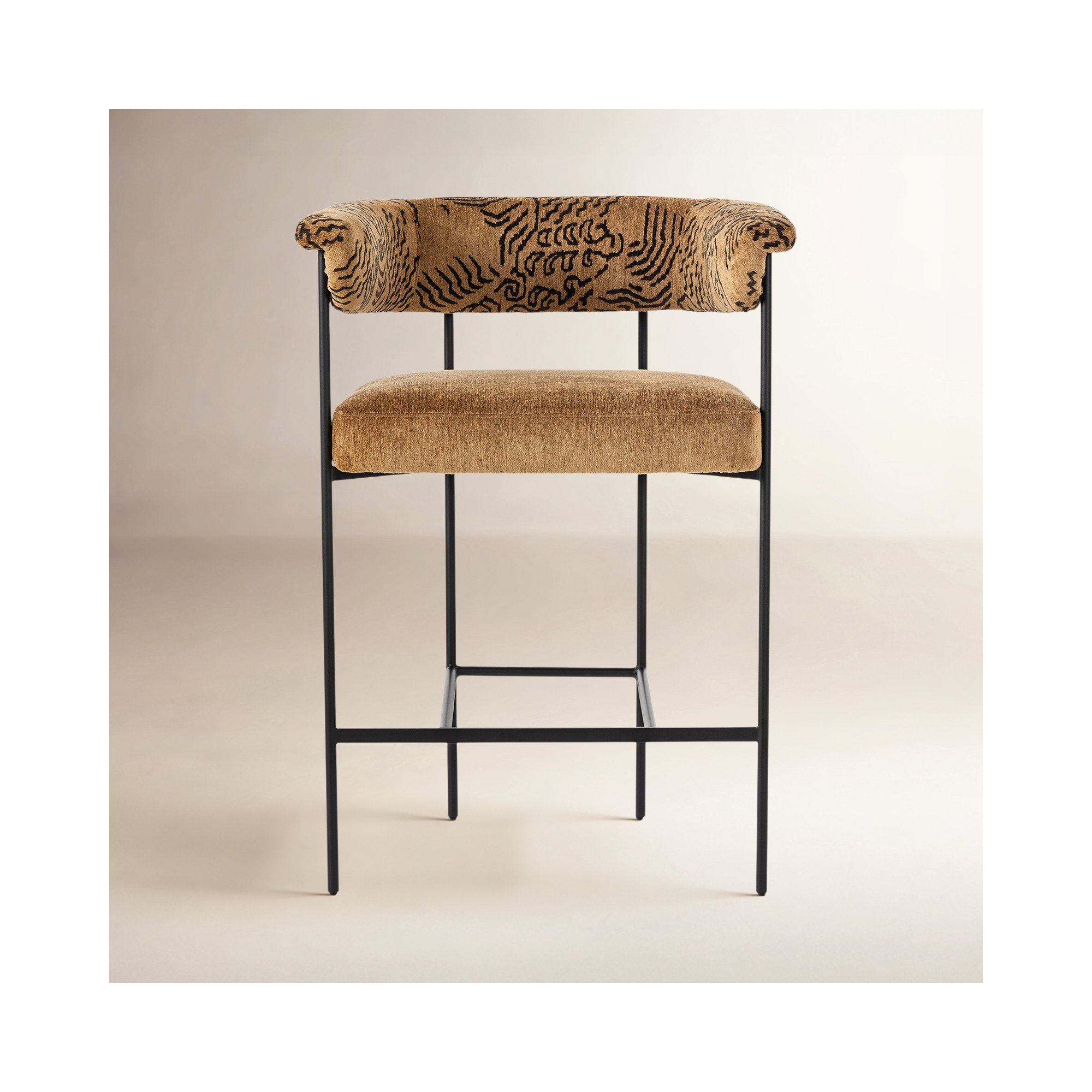 Lyssa Counter and Bar Stool, Abstract, Brown, Counter Stool (26.5" Seat Height)