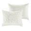 Ensemble de housse de couette 3 pièces Ataja blanc cassé, en chenille de coton 100 % à motif floral, pour lit double/queen.-1957188887-1965745321