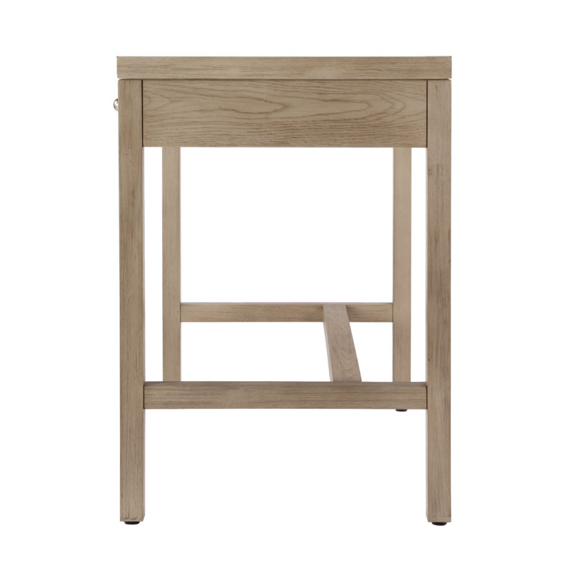 Nora Solid Wood Writing Desk, Light Oak
