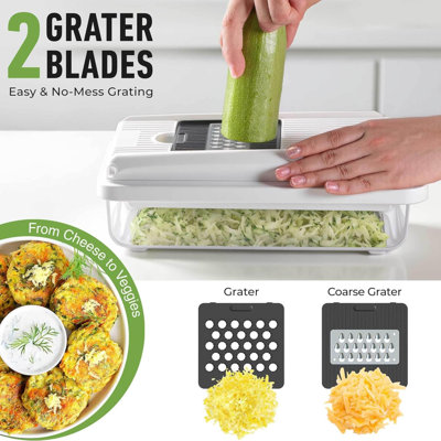 Vegetable Chopper Mandoline Slicer Food Veggie Chopper Cheese Grater Onion Vegetable Cutter With Container Dicer Kitchen Gadgets & Essentials