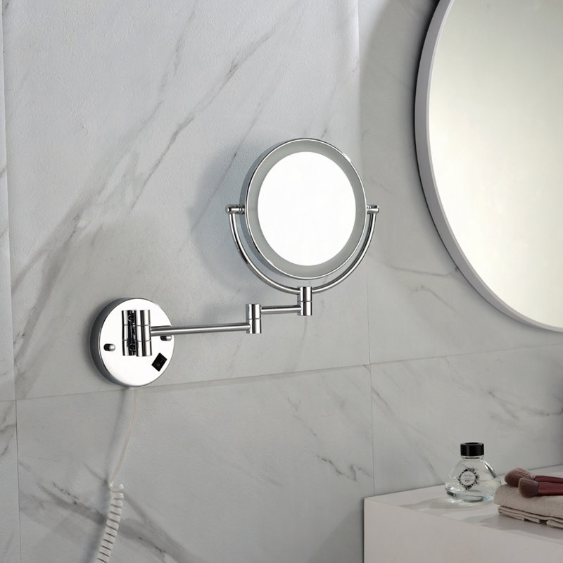 Miroir de meuble-lavabo mural à DEL 8 po, Chrome chrome