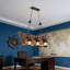 Lustre 6 lumières en bois Farmhouse