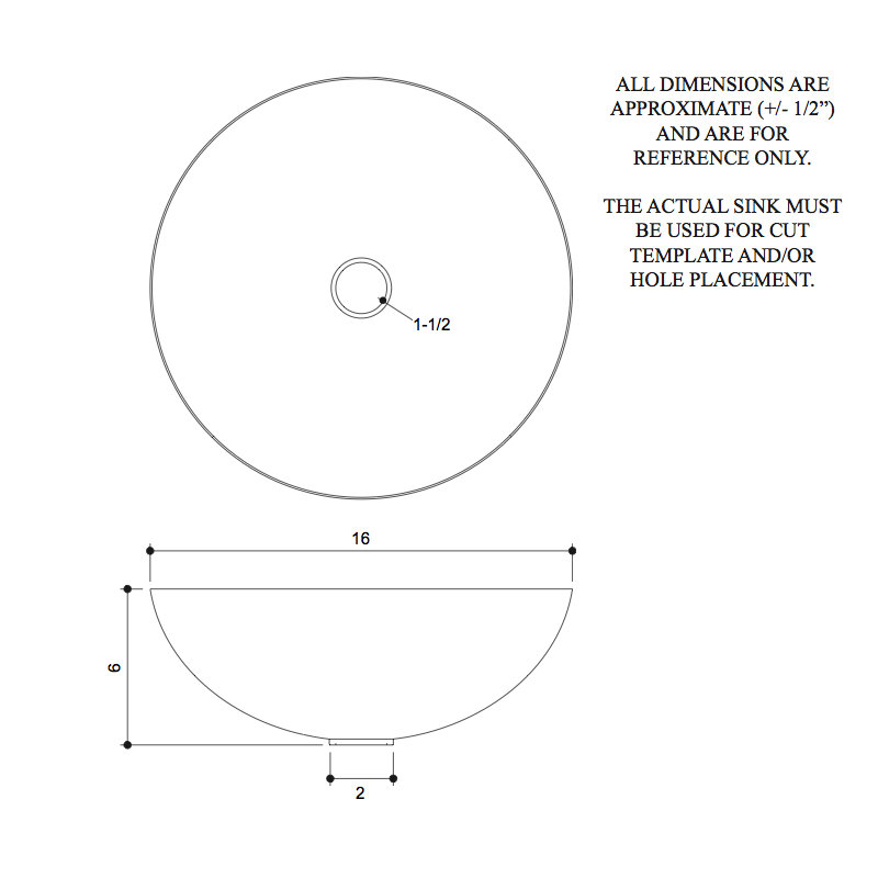 D'Vontz 16'' Copper Circular Bathroom Sink, Dark Smoke Copper	