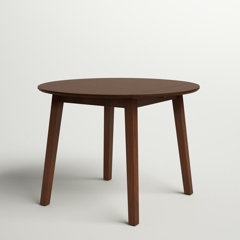 Iyad Extendable Round Solid Wood Dining Table, Caramel