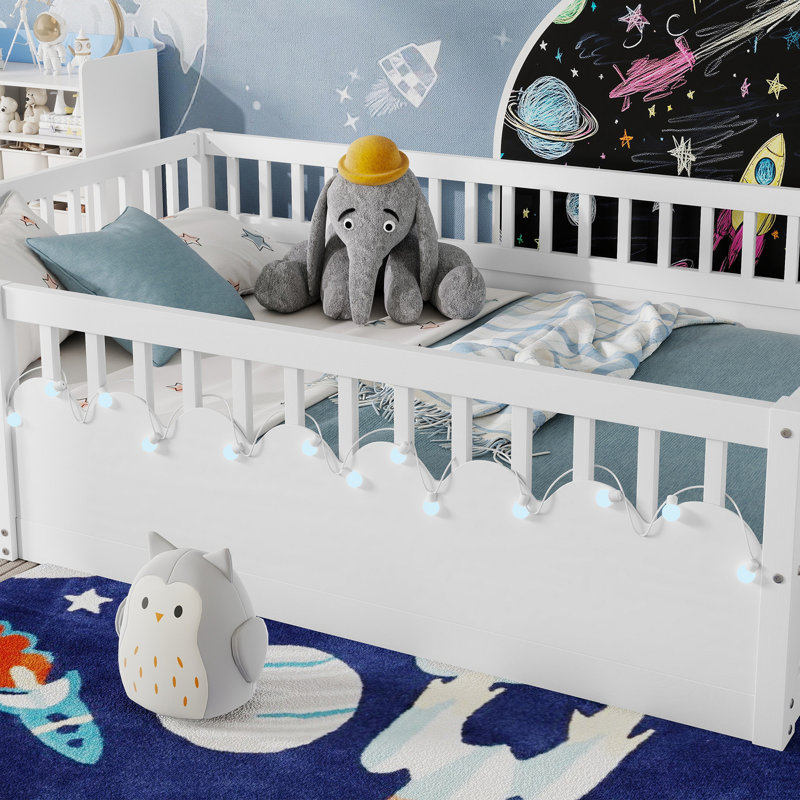 Structure de lit Montessori, Blanc, Double