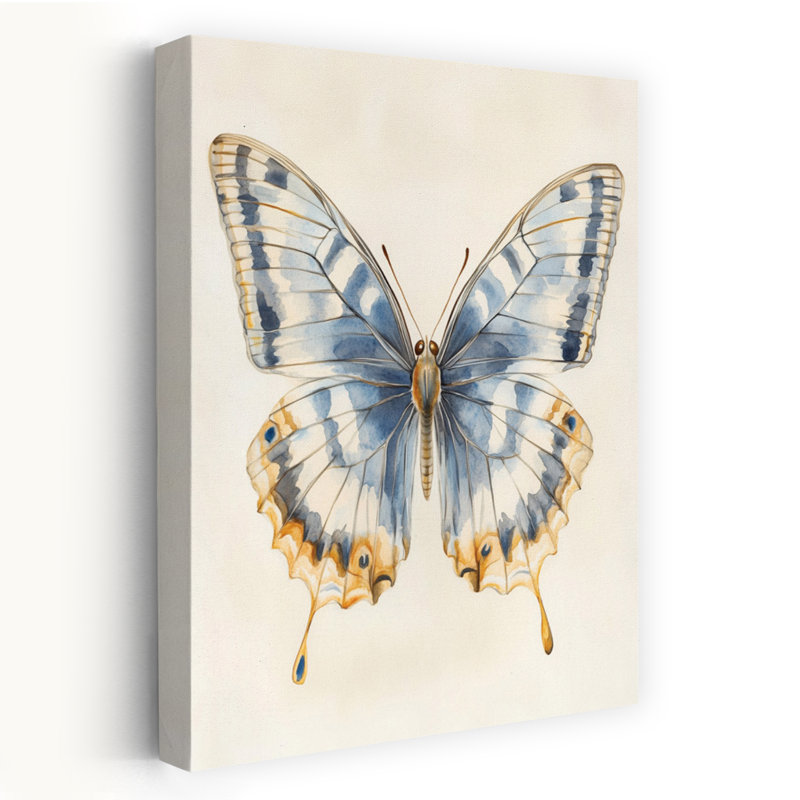Merveille ailée - Art contemporain aquarelle papillon, H 60 po x l 40 po