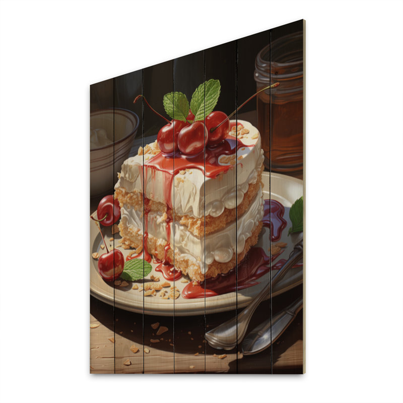 «Red Cheesecake Red I» sur bois, H 32 po x l 24 po x P 0,78 po