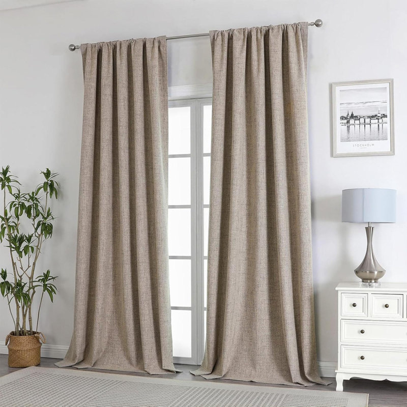 Ensemble de rideaux 2 panneaux pour rideaux obscurcissant pour chambre à coucher avec passe-tringle