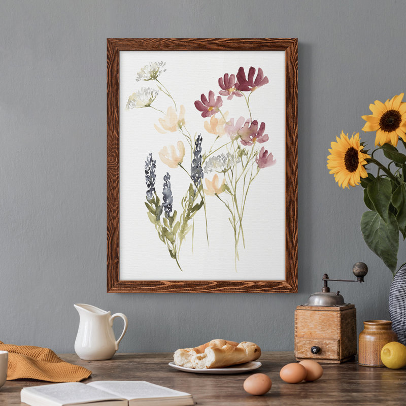 Toile encadrée de qualité supérieure Lobelia Garden I - prête à être accrochée, H 38 po x l 28 po x P 1 po, Érable